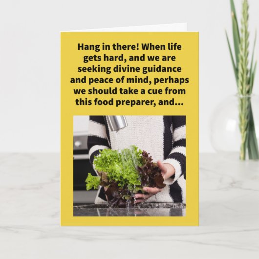 Funny Pun Lettuce Spray Enmoegement Kaart (Voorkant)