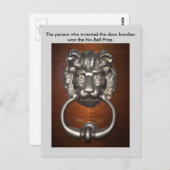 Funny Pun Lion door Knocker Briefkaart Postkruisin (Voorkant / Achterkant)
