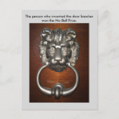 Funny Pun Lion door Knocker Briefkaart Postkruisin (Voorkant)