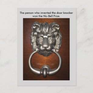 Funny Pun Lion door Knocker Briefkaart Postkruisin