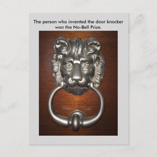 Funny Pun Lion door Knocker Briefkaart Postkruisin (Voorkant)