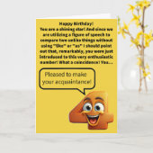 Funny Pun Met A Four Happy Birthday Kaart (Gele Bloem)