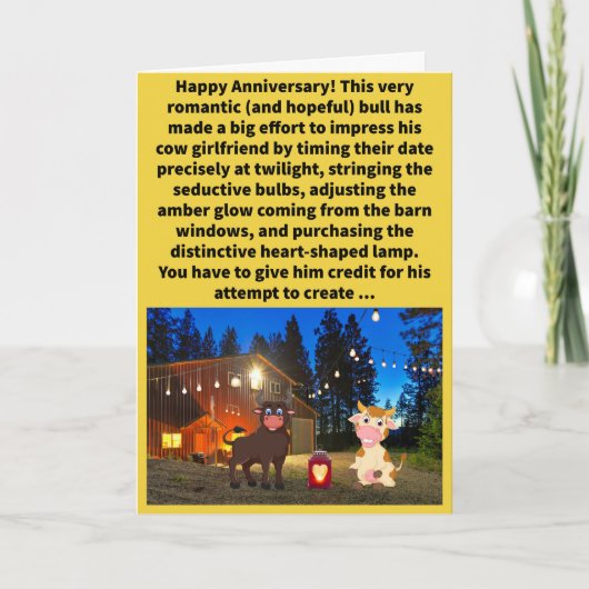 Funny Pun Mooed Lighting Happy Jubileum Kaart (Voorkant)