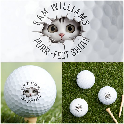 Funny Pun & Name, Schattige Cat, Voor hem, Haar, Z Golfballen