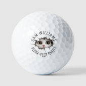 Funny Pun & Name, Schattige Cat, Voor hem, Haar, Z Golfballen (Voorkant)