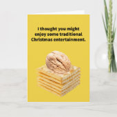 Funny Pun Nutcracker (Nut on Saltines) Kerstmis Kaart (Voorkant)
