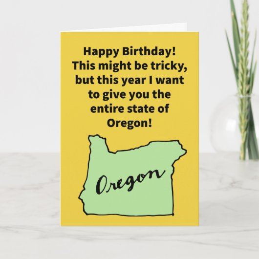 Funny Pun Oregon Donor Happy Birthday Kaart (Voorkant)