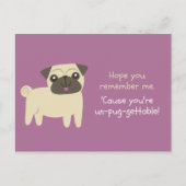 Funny Pun - Paarse Pug geïllustreerd Briefkaart (Voorkant)