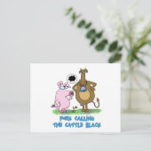 Funny pun - Pork die de zwarte veestapel noemt Briefkaart (Staand voorkant)