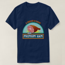 Funny Pun "Premium Ham" Navy T-Shirt