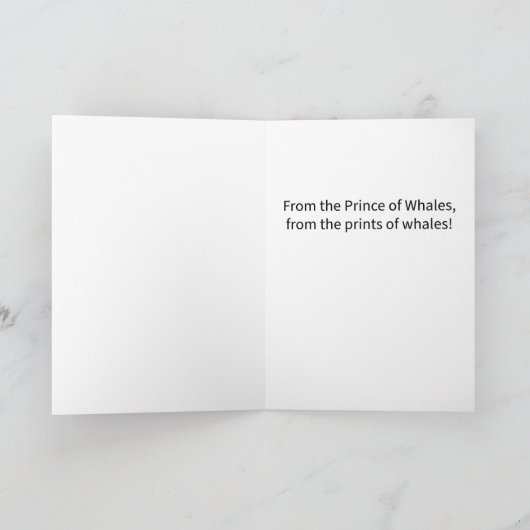 Funny Pun Prints van Whales Happy Birthday Kaart (Binnen)