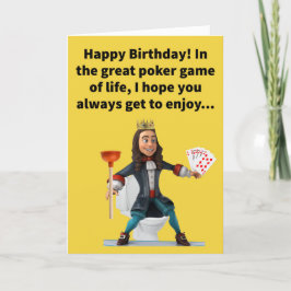 Funny Pun Royal Flush Happy Birthday Kaart