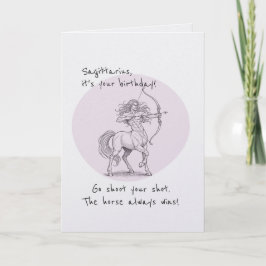 Funny Pun Sagittarius Zodiac November Bday Kaart