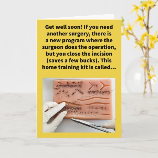 Funny Pun Sfuture Self Get Well Enmoediger Kaart (Gele Bloem)