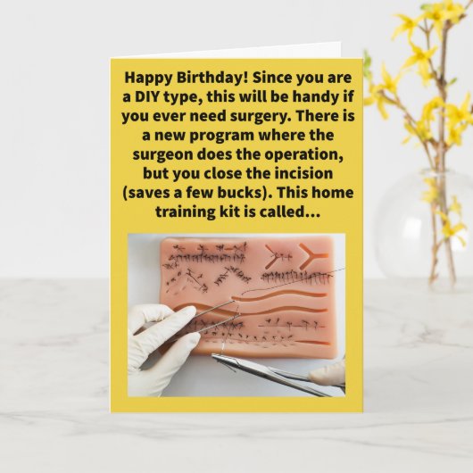 Funny Pun Sfuture Self Happy Birthday Kaart (Gele Bloem)
