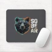 Funny Pun Sober Bear SoBear Recovery Sobriety Muismat (Met muis)