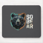 Funny Pun Sober Bear SoBear Recovery Sobriety Muismat (Voorkant)
