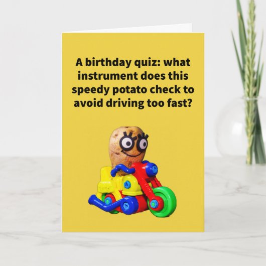 Funny Pun Spud-O-Meter Birthday Kaart (Voorkant)