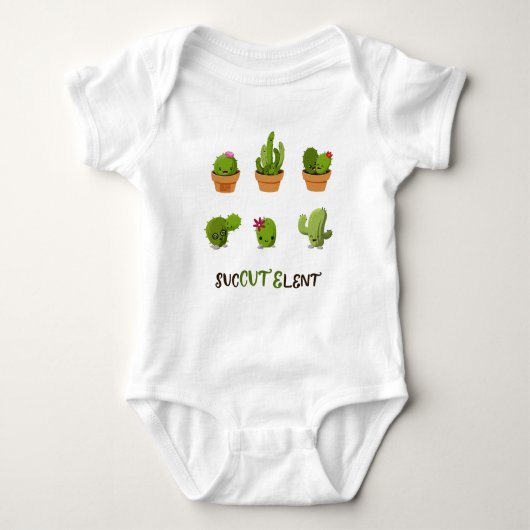 Funny Pun SucCUTElent Succulent Cactus Plant Lover Romper (Voorkant)