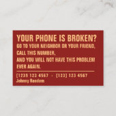 Funny pun tekstdekking visitekaartje (Voorkant)