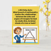 Funny Pun Twigonometry Happy Birthday Kaart (Gele Bloem)