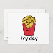 Funny pun, vrijdagavond blij franse frieten cartoo briefkaart (Voorkant / Achterkant)