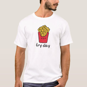 Funny pun, vrijdagavond blij franse frieten cartoo t-shirt