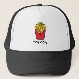 Funny pun, vrijdagavond blij franse frieten cartoo trucker pet
