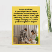 Funny Pun Wee Hours Happy Birthday Kaart (Voorkant)