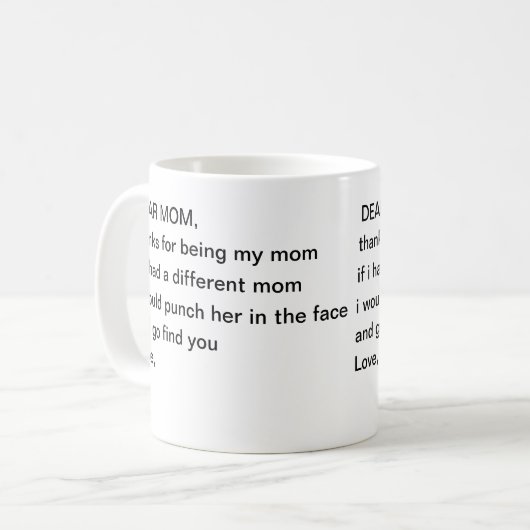 Funny punch in face Moederdag Koffiemok (Voorkant links)