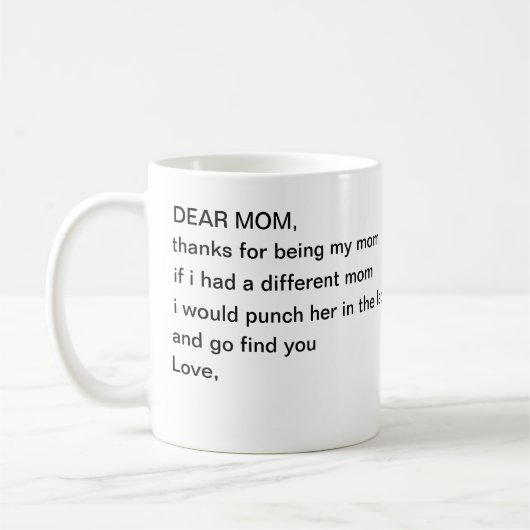 Funny punch in face Moederdag Koffiemok (Links)