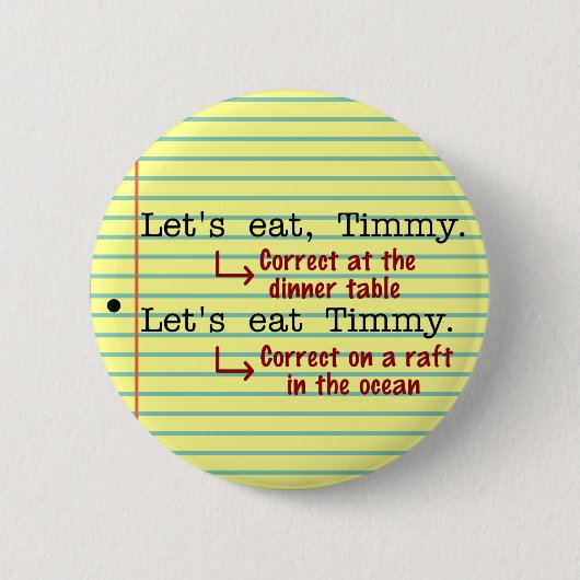 Funny Punctuation Grammar 2 Ronde Button 5,7 Cm (Voorkant)