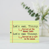 Funny Punctuation Grammar Briefkaart (Staand voorkant)