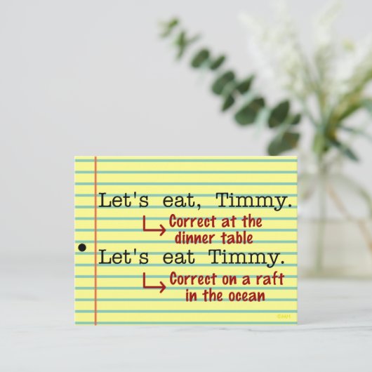 Funny Punctuation Grammar Briefkaart (Staand voorkant)