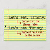 Funny Punctuation Grammar Briefkaart (Voorkant)