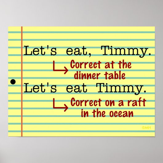 Funny Punctuation Grammar English Teacher Class Poster (Voorkant)