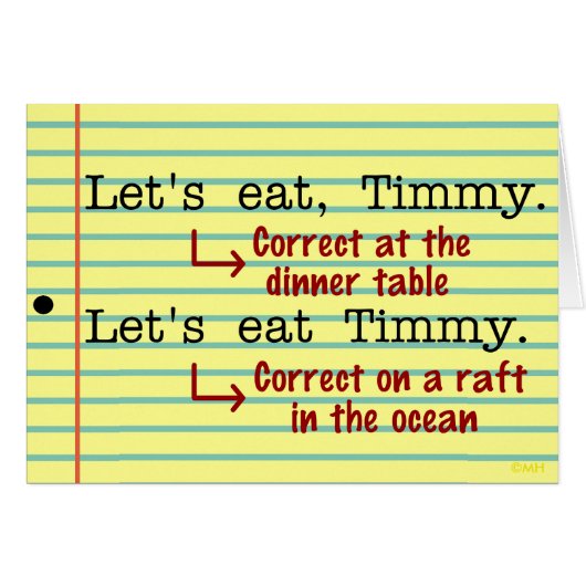 Funny Punctuation Grammar Humor Wenskaarten (Voorkant Horizontaal)