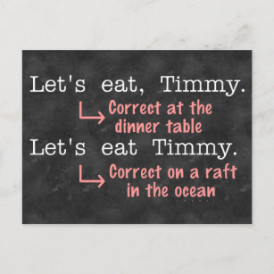 Funny Punctuation Grammar Lovers Timmy Humor Briefkaart