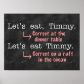 Funny Punctuation Grammar Lovers Timmy Humor Poster (Voorkant)