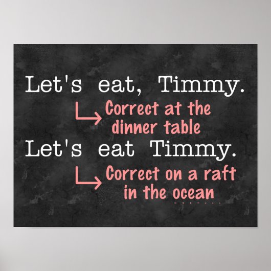 Funny Punctuation Grammar Lovers Timmy Humor Poster (Voorkant)