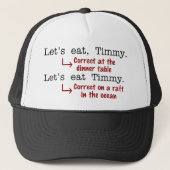 Funny Punctuation Grammar Lovers Timmy Humor Trucker Pet (Voorkant)