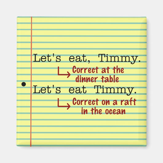 Funny Punctuation Grammar Magneet (Voorkant)