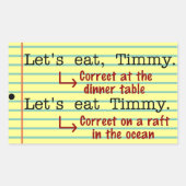 Funny Punctuation Grammar Rechthoekige Sticker (Voorkant)