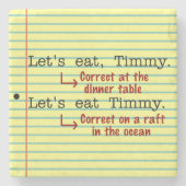 Funny Punctuation Grammar Stenen Onderzetter (Voorkant)