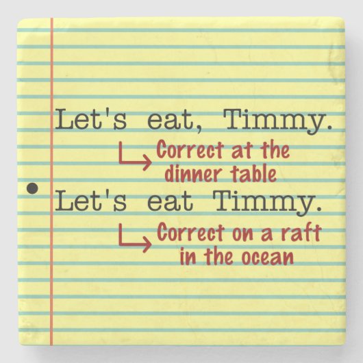 Funny Punctuation Grammar Stenen Onderzetter (Voorkant)