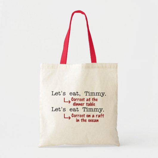 Funny Punctuation Grammar Tote Bag (Voorkant)