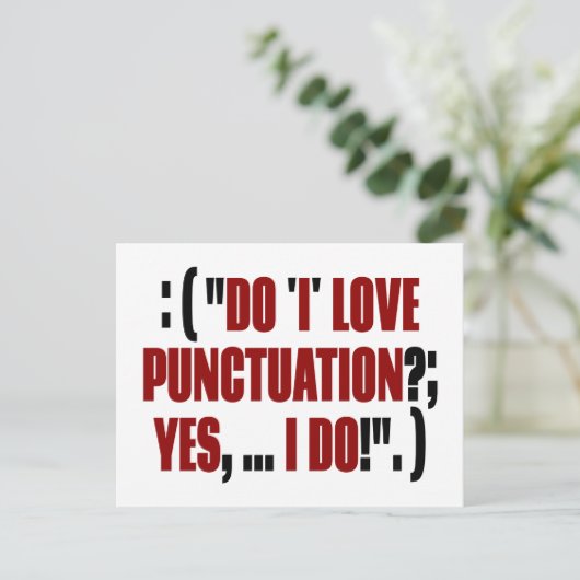 Funny Punctuation Proof Reading Briefkaart (Staand voorkant)