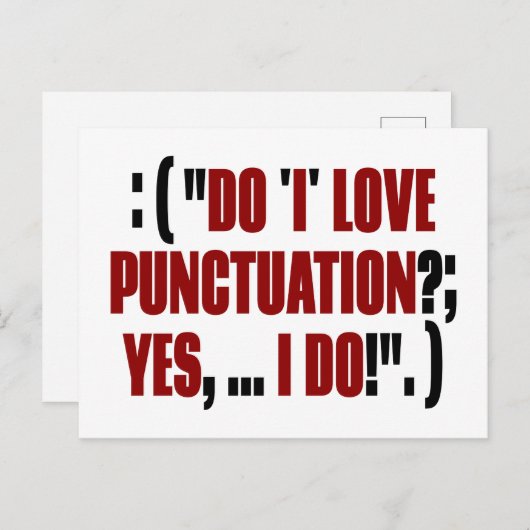 Funny Punctuation Proof Reading Briefkaart (Voorkant / Achterkant)