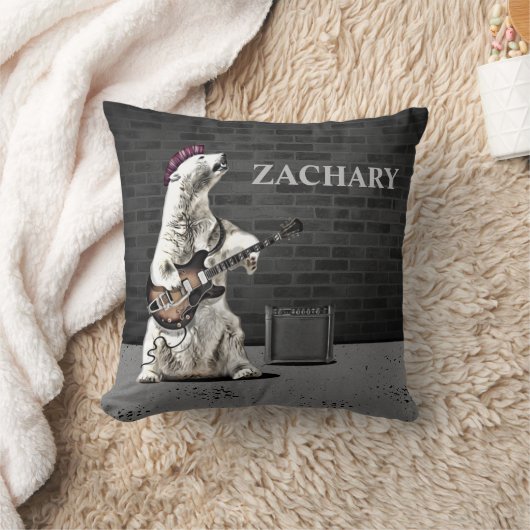 Funny Punk Rock Beer Guitar Custom Name Musician T Kussen (Deken)