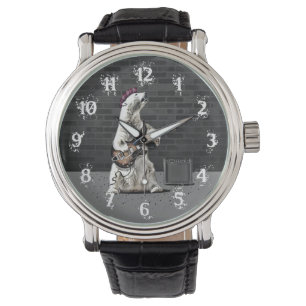 Funny Punk Rock Beer Spuit Guitar Heavy Metal Horloge